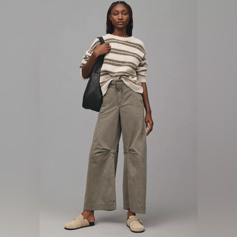 Pilcro Puddle Curve Wide Leg Trousers